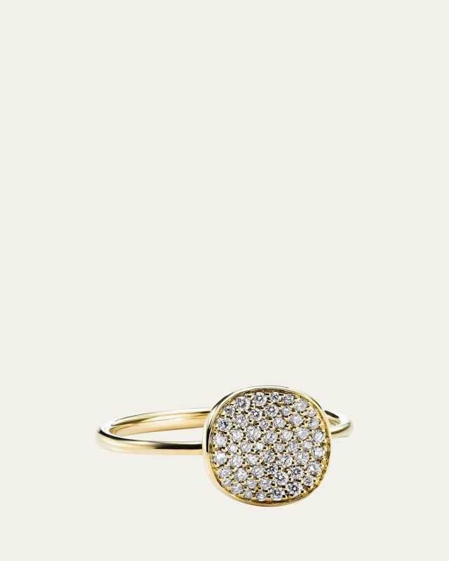 Small Flower Ring in 18K White Gold with Diamonds